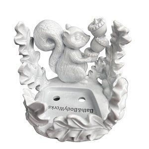 Bath and Body Works Squirrel Soap Holder Forest Friends Fall Acorns White NWT